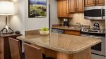 Granite countertops in the gourmet kitchen